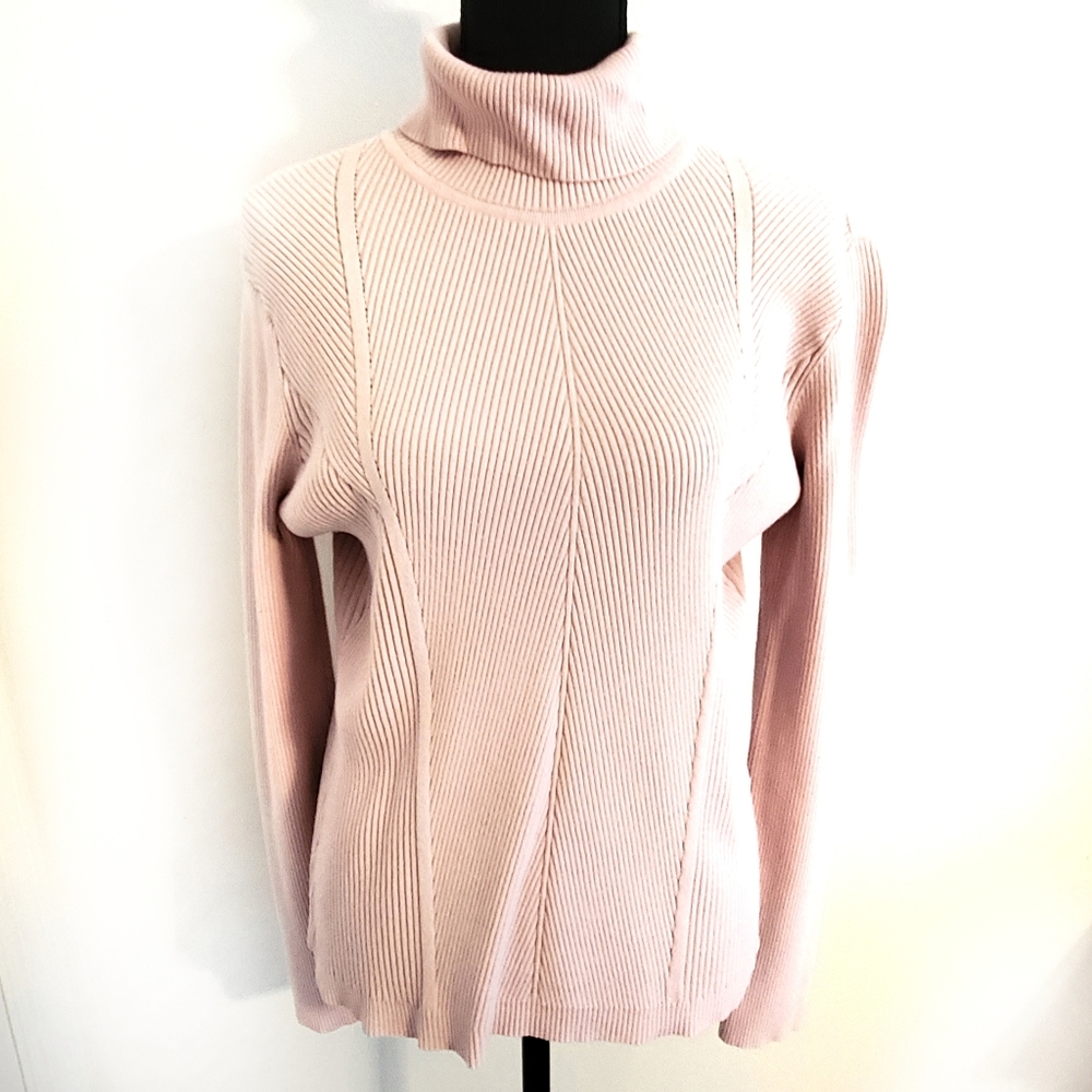 Cato pink ribbed turtle neck size XL